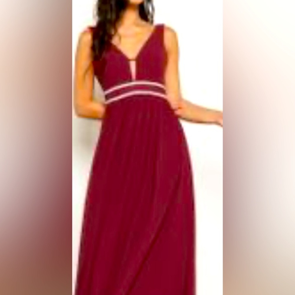 Wine red evening gown for weddings, prom and other special events